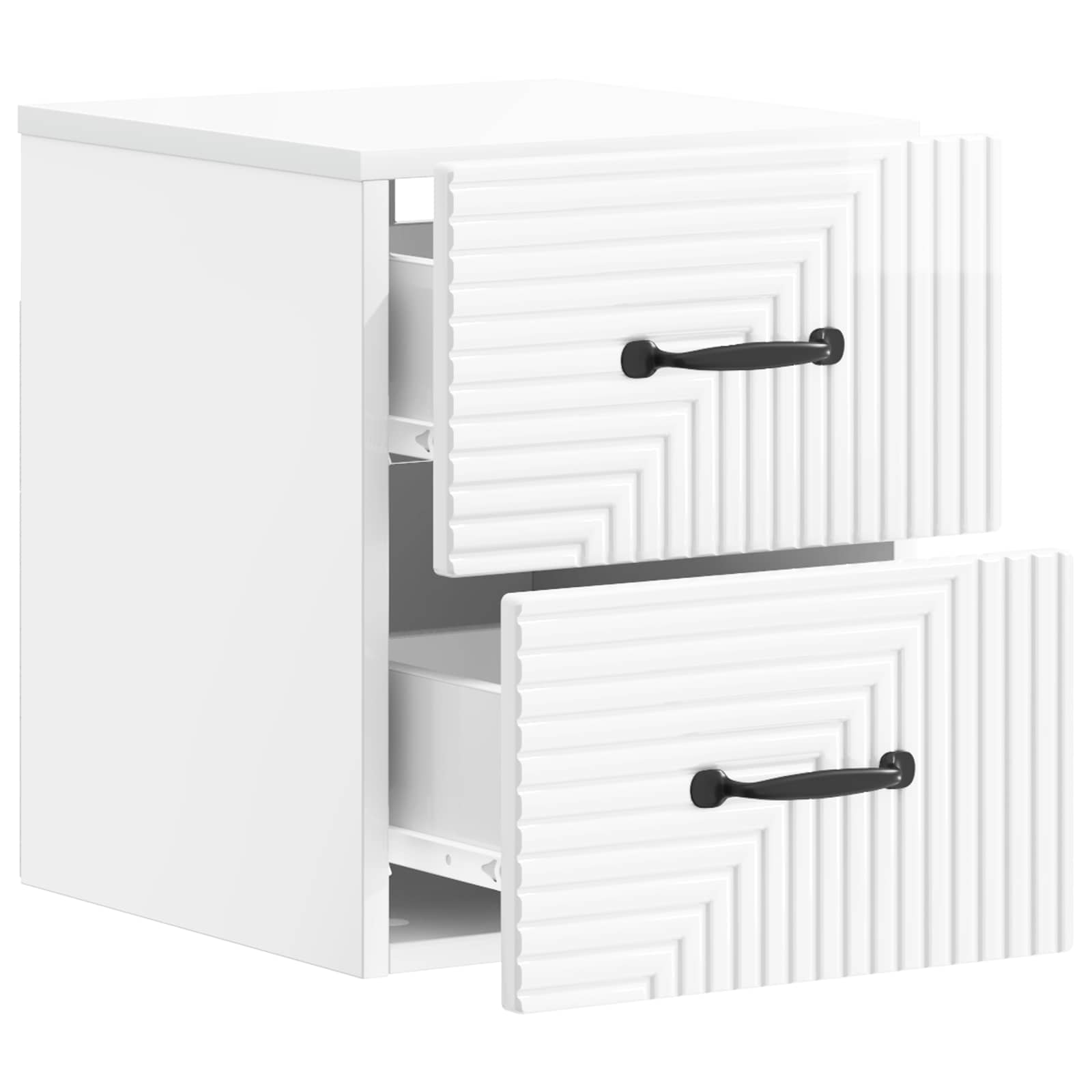 Mesita de Noche de Pared 2 pcs Brillante 34,5 x 33 x 40 cm
