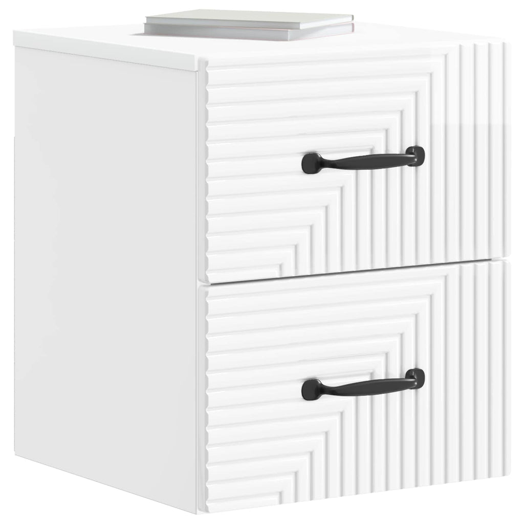 Mesita de Noche de Pared 2 pcs Brillante 34,5 x 33 x 40 cm