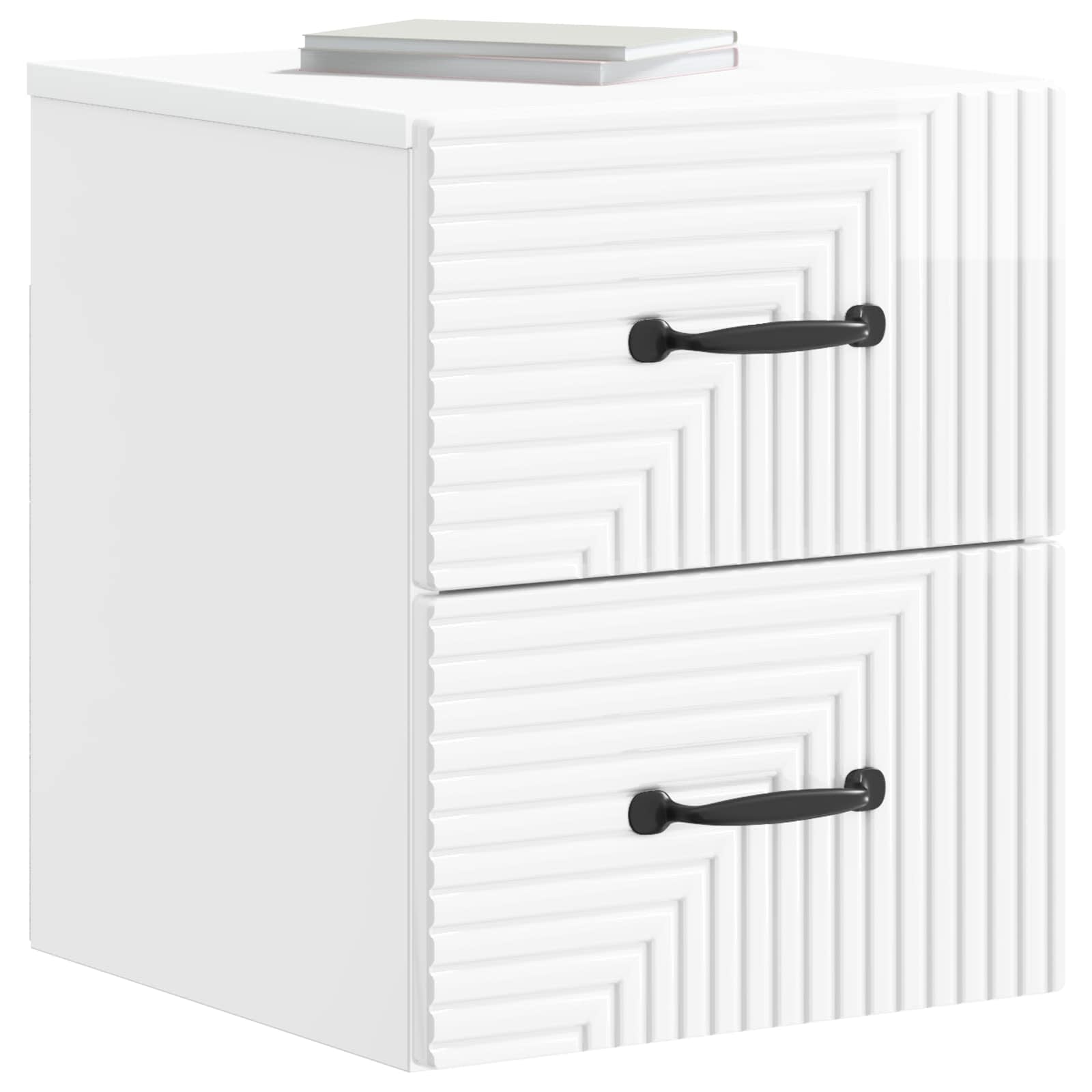 Mesita de Noche de Pared 2 pcs Brillante 34,5 x 33 x 40 cm