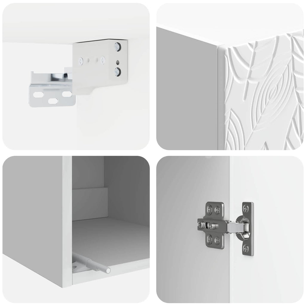 Armario de pared Blanco Brillante 33 x 34,5 x 90 cm