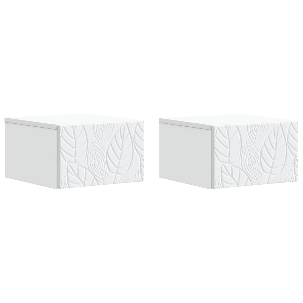 Mesa Lateral Montada en la Pared 2 pcs Blanco 34,5 x 33 x 20 cm