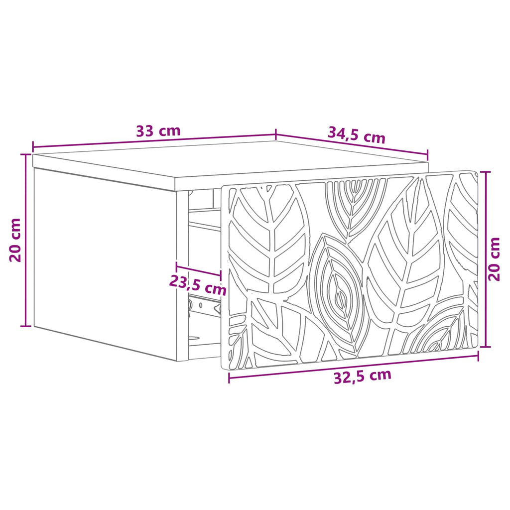 Mesa Lateral Montada en la Pared 2 pcs Blanco 34,5 x 33 x 20 cm
