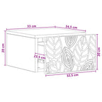 Mesa Lateral Montada en la Pared 2 pcs Blanco 34,5 x 33 x 20 cm