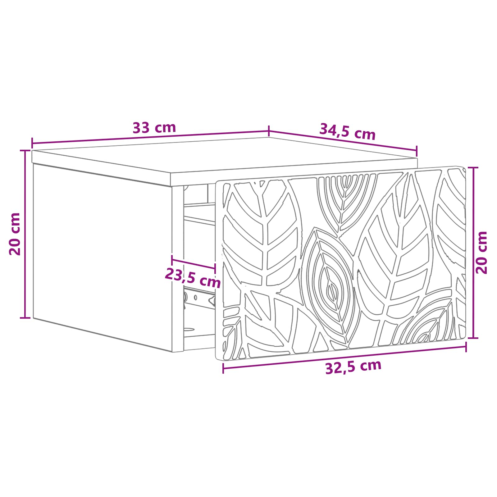Mesa Lateral Montada en la Pared 2 pcs Blanco 34,5 x 33 x 20 cm