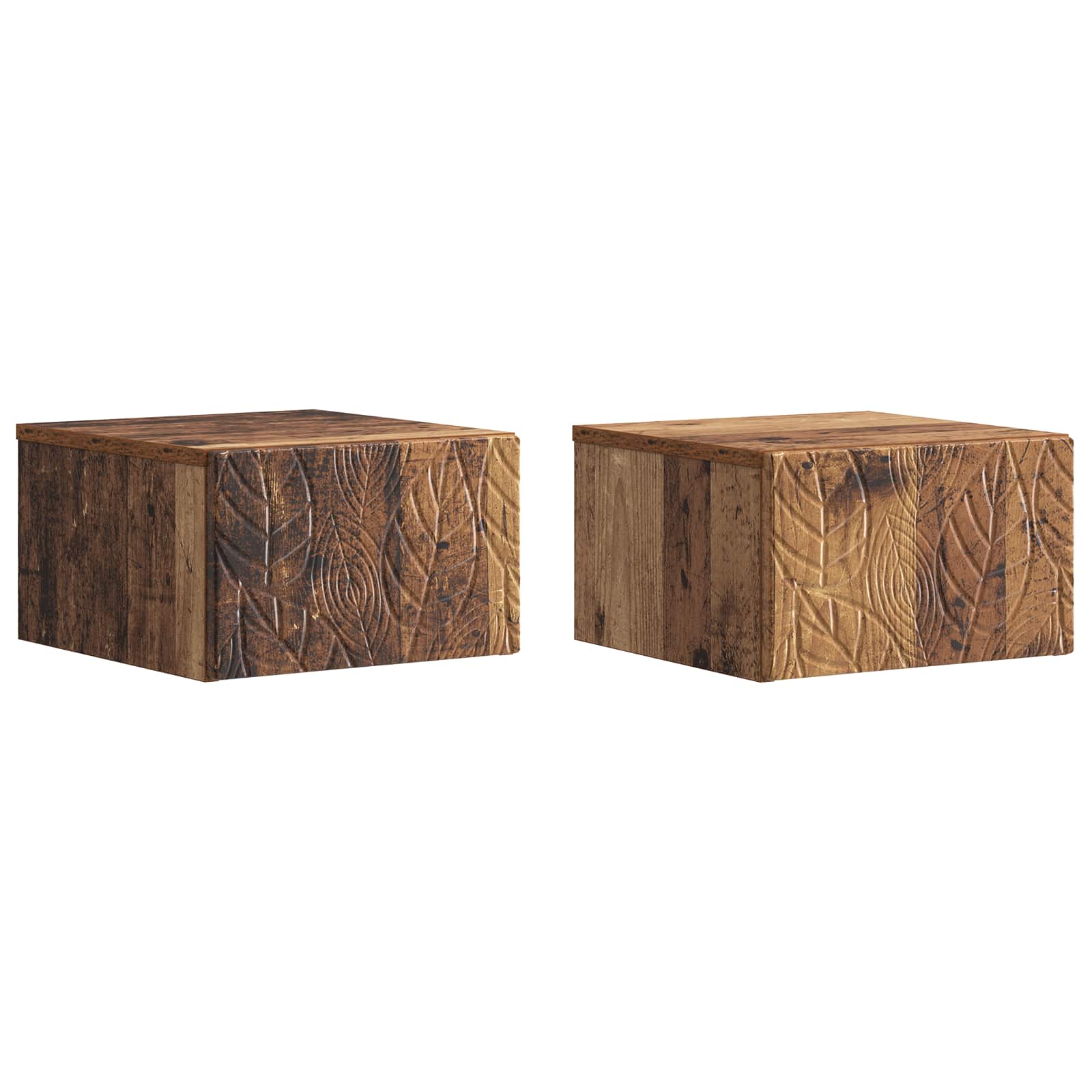 2-piece Wall-mounted Side Table White 34.5 x 33 x 20 cm
