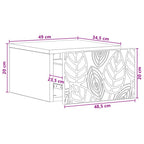 Mesita de Noche de Pared 2 pcs Blanco 49 x 34,5 x 20 cm
