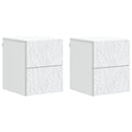Mesita de Noche de Pared 2 pcs Blanco 34,5 x 33 x 40 cm