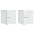 Mesita de Noche de Pared 2 pcs Blanco 34,5 x 33 x 40 cm