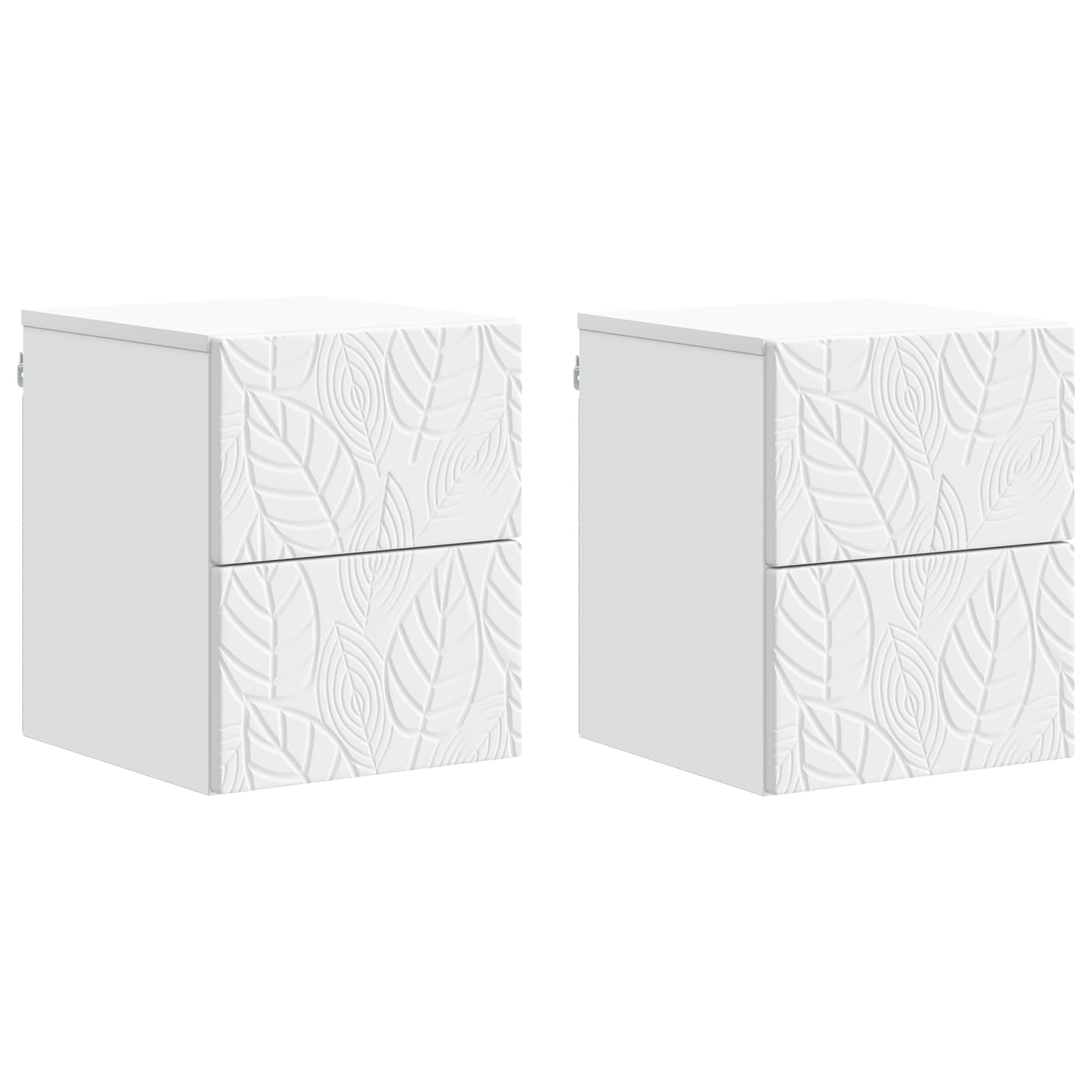 Mesita de Noche de Pared 2 pcs Blanco 34,5 x 33 x 40 cm