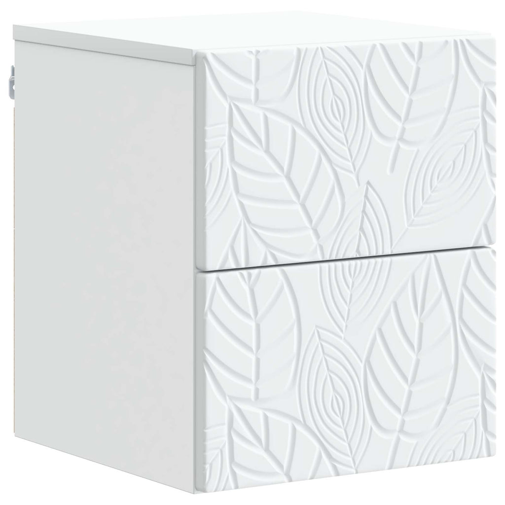 Mesita de Noche de Pared 2 pcs Blanco 34,5 x 33 x 40 cm