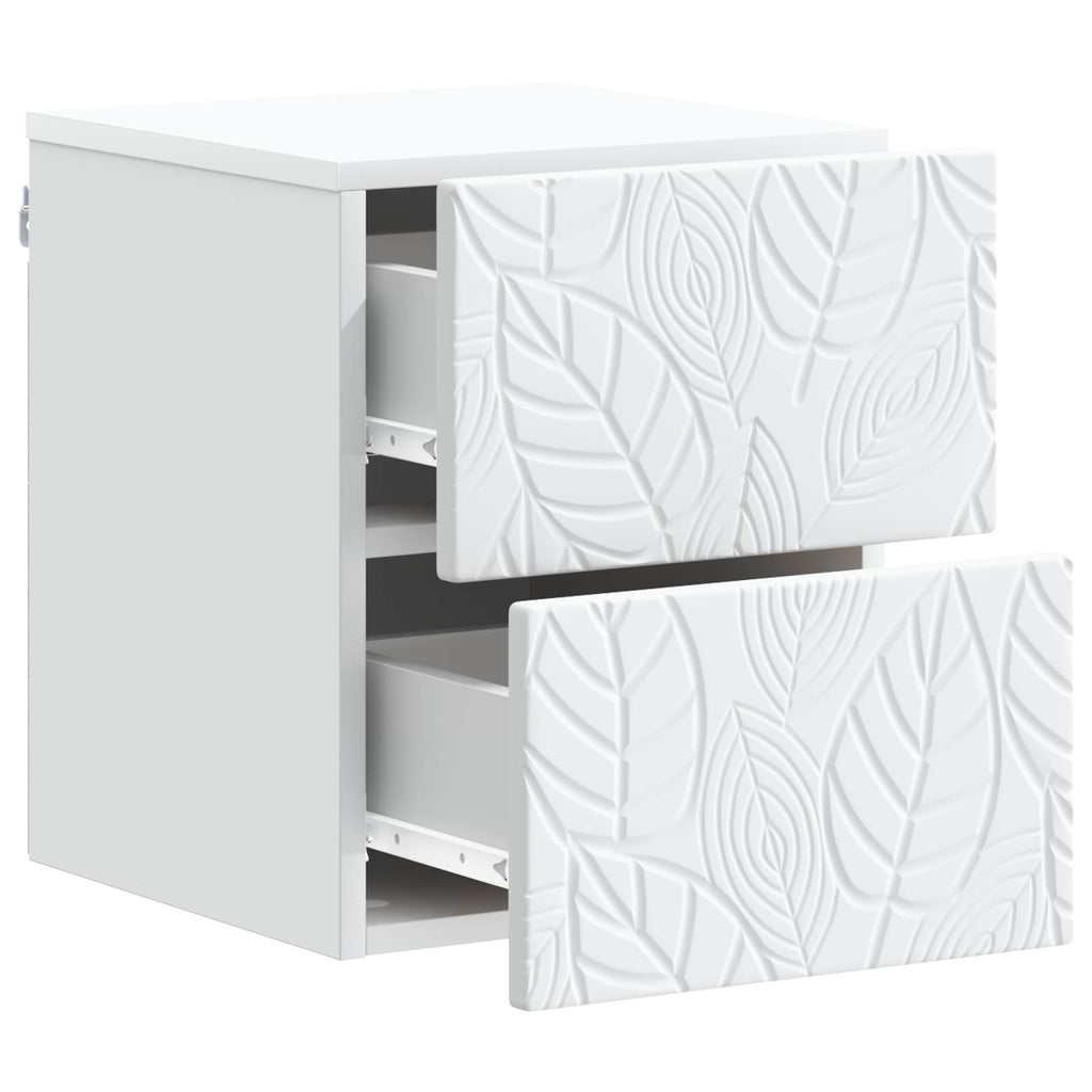 Mesita de Noche de Pared 2 pcs Blanco 34,5 x 33 x 40 cm