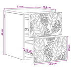 Mesita de Noche de Pared 2 pcs Blanco 34,5 x 33 x 40 cm