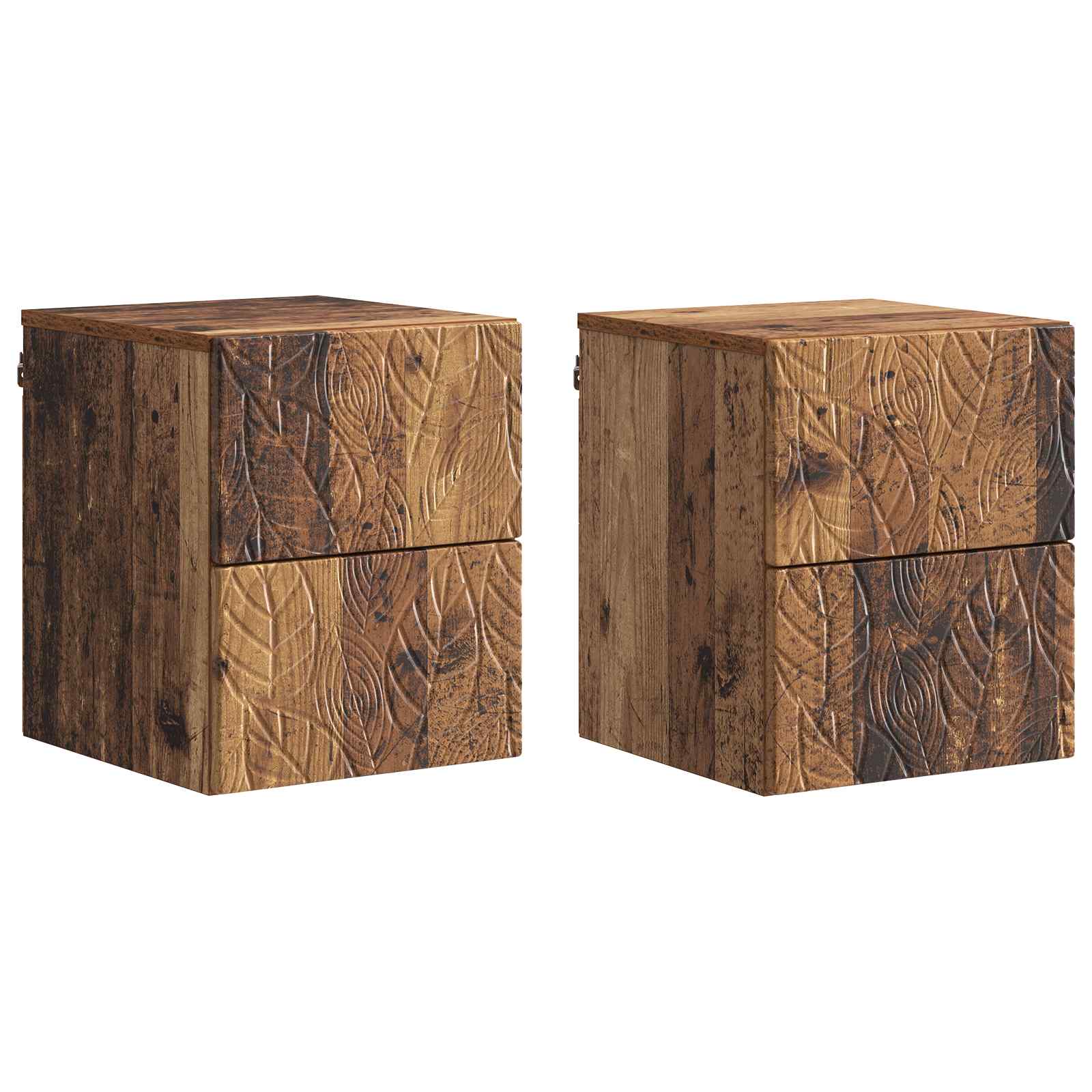 Mesita de Noche de Pared 2 pcs Blanco 34,5 x 33 x 40 cm