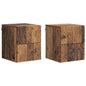 Mesita de Noche de Pared 2 pcs Blanco 34,5 x 33 x 40 cm