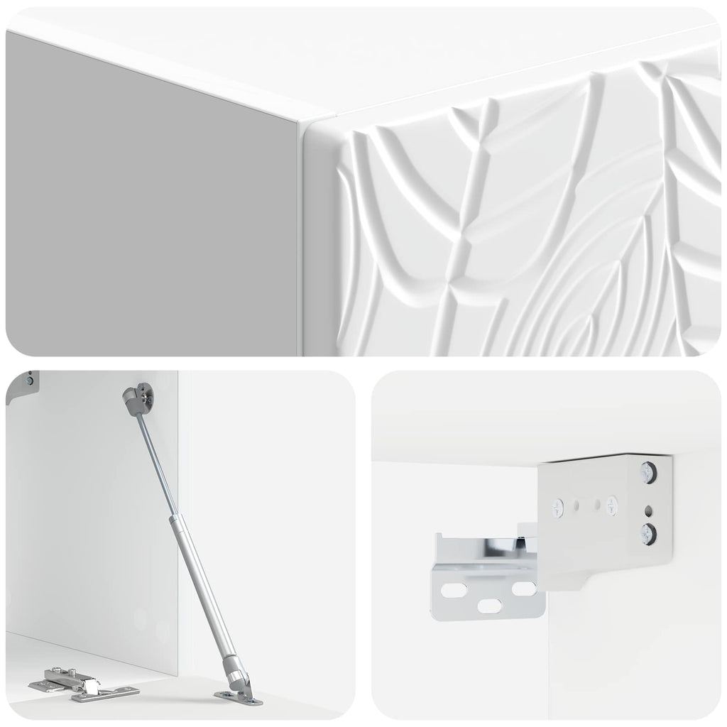 Mueble de TV de pared 59,5 x 31 cm Blanco Brillante
