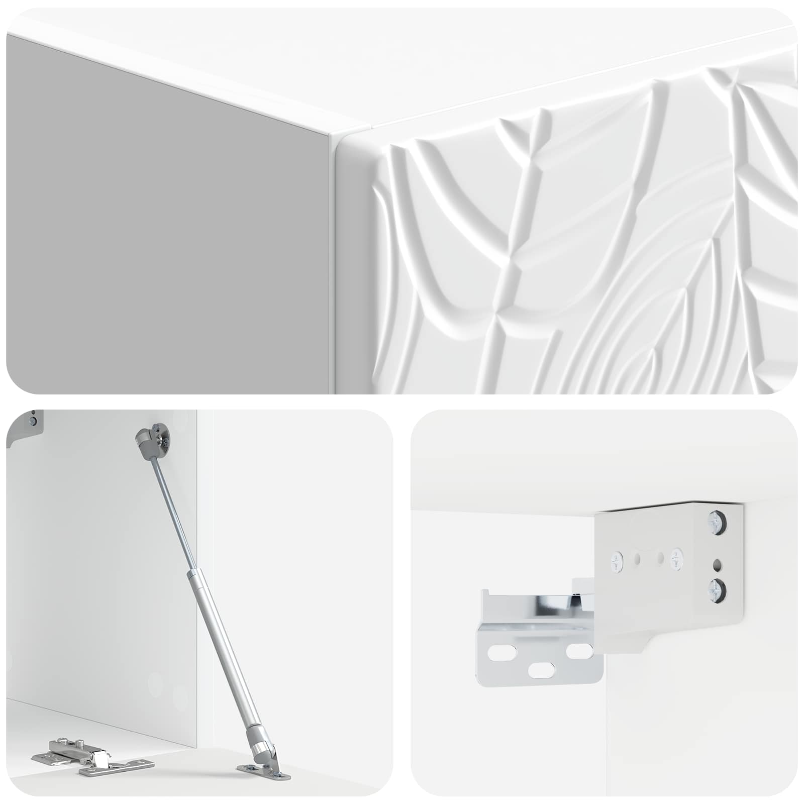 Mueble de TV de pared 59,5 x 31 cm Blanco Brillante