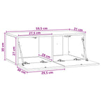 Mueble de TV de pared 59,5 x 31 cm Blanco Brillante