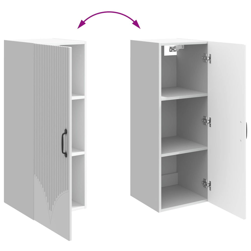 Armario de pared Blanco Brillante 33 x 34,5 x 90 cm