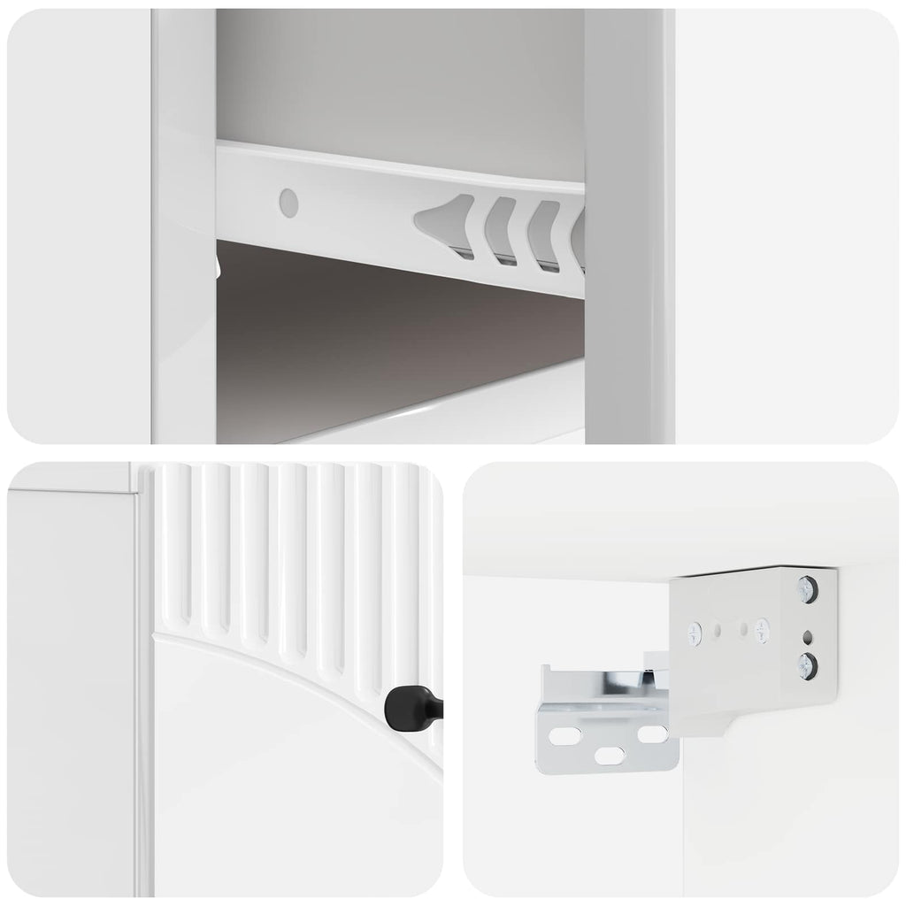 Mesita de Noche de Pared 2 pcs Brillante 34,5 x 33 x 20 cm