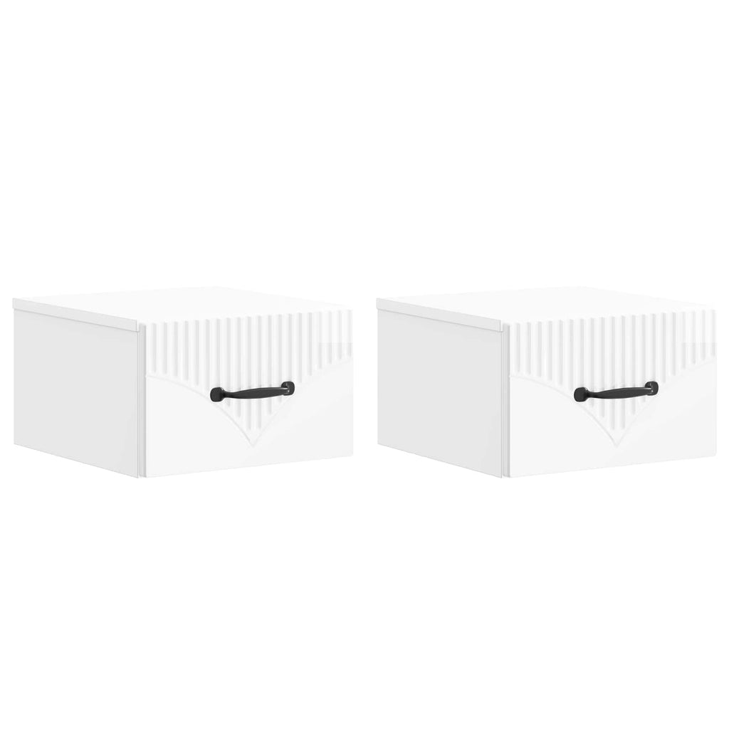 Mesita de Noche de Pared 2 pcs Brillante 34,5 x 33 x 20 cm