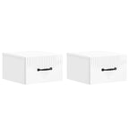 Mesita de Noche de Pared 2 pcs Brillante 34,5 x 33 x 20 cm