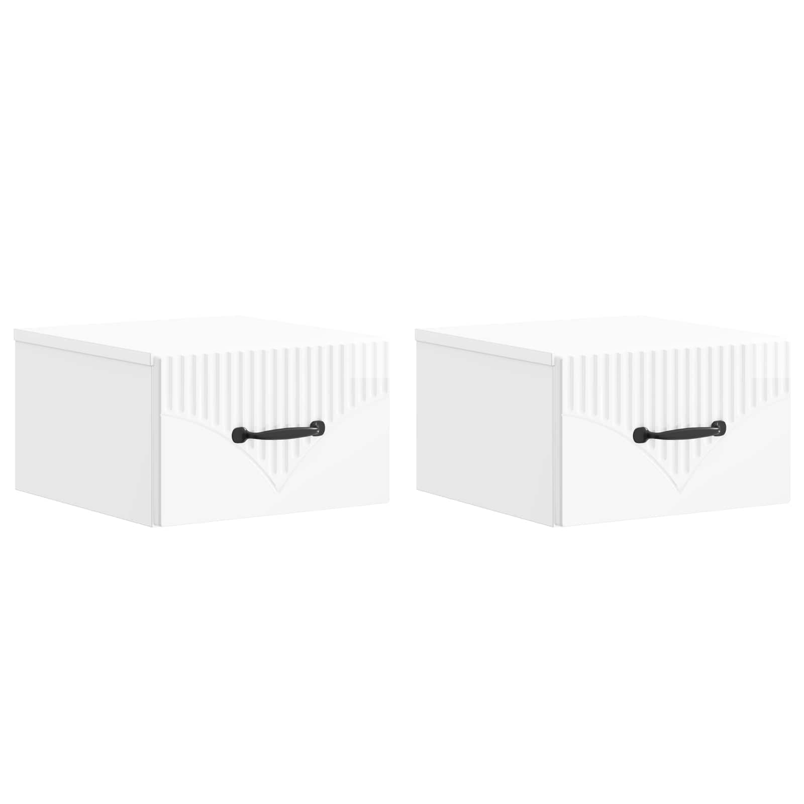 Mesita de Noche de Pared 2 pcs Brillante 34,5 x 33 x 20 cm