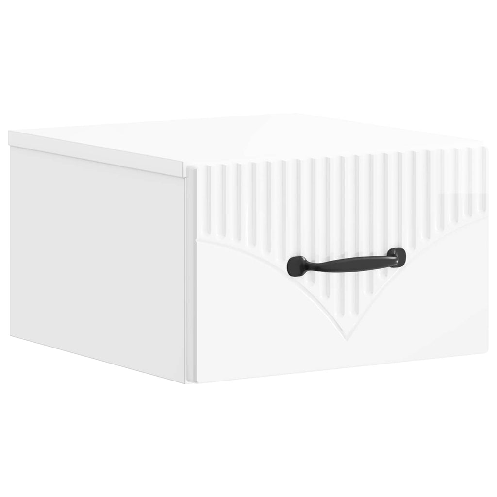 Mesita de Noche de Pared 2 pcs Brillante 34,5 x 33 x 20 cm