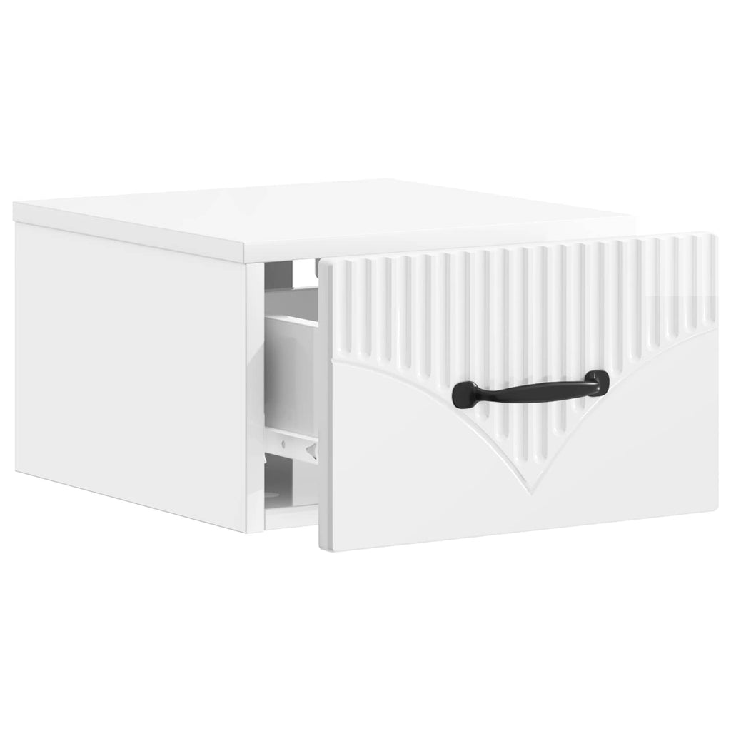 Mesita de Noche de Pared 2 pcs Brillante 34,5 x 33 x 20 cm