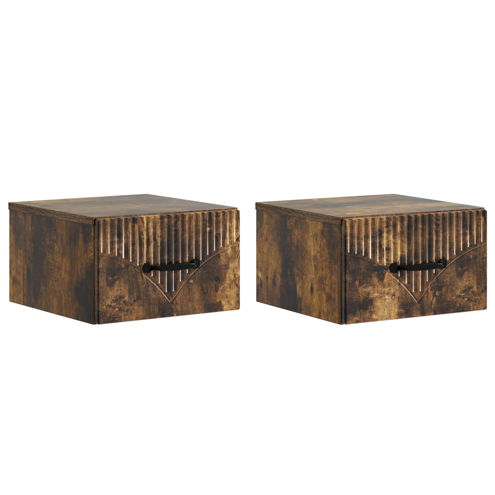 Mesa de Cabeceira de Parede 2 pçs Brilhante 34,5 x 33 x 20 cm