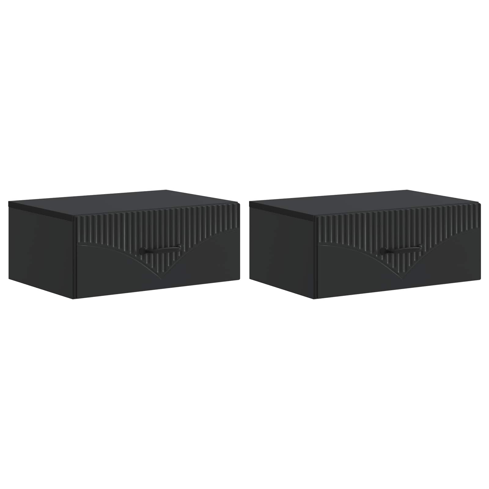 2 pcs Wall-Mounted Nightstands High Gloss 49 x 34.5 x 20 cm