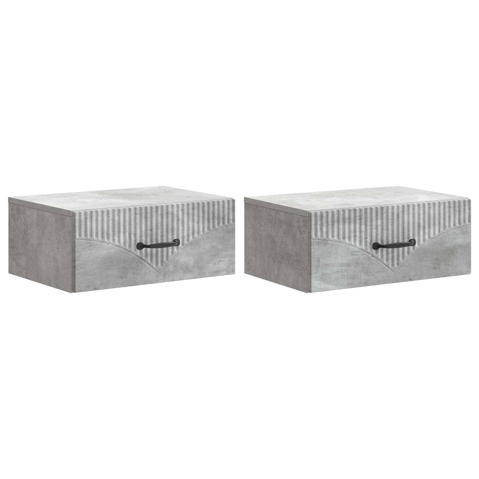 2 pcs Wall-Mounted Nightstands High Gloss 49 x 34.5 x 20 cm
