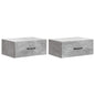 Mesita de Noche de Pared 2 pcs Brillante 49 x 34,5 x 20 cm