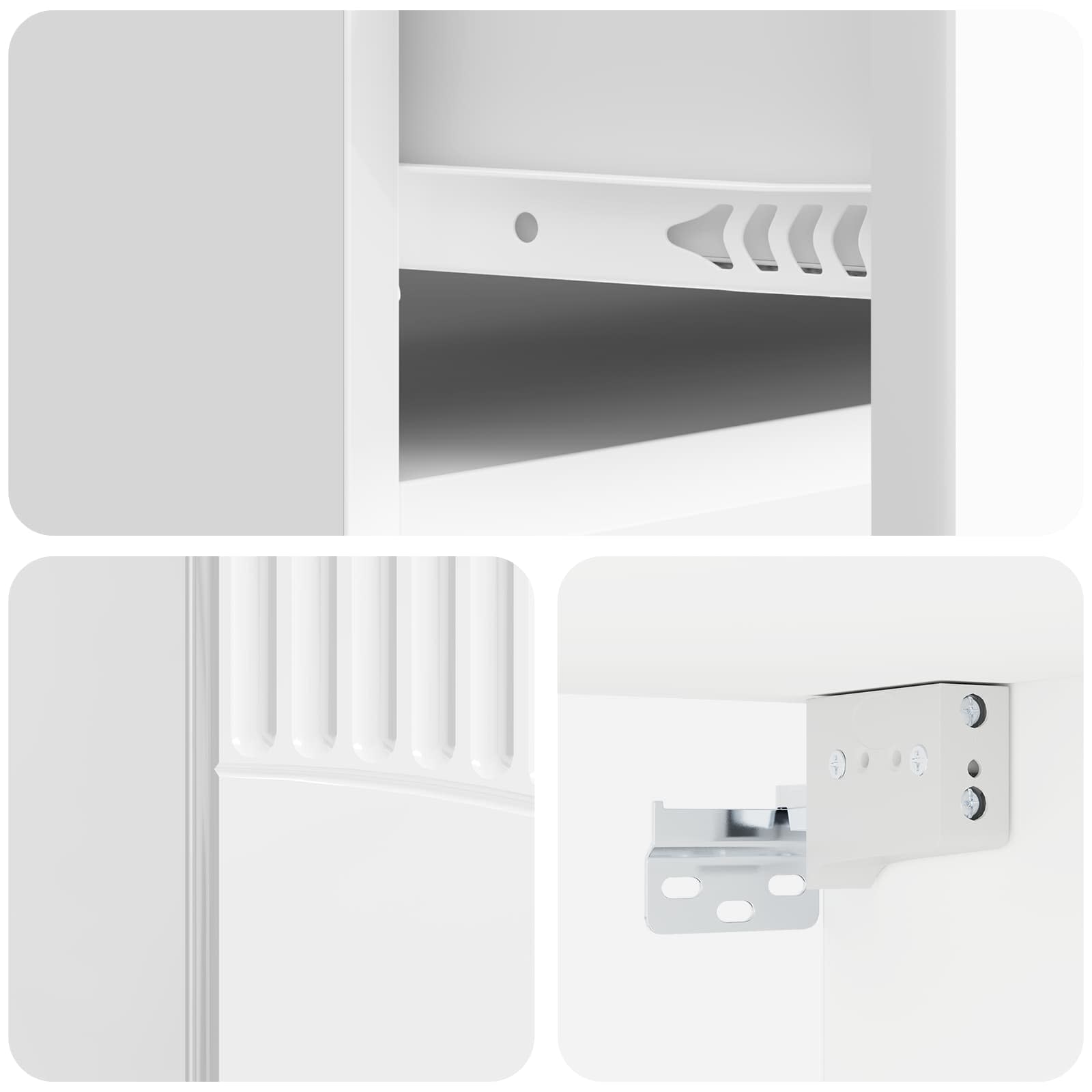Mesita de Noche de Pared 2 pcs Brillante 49 x 34,5 x 20 cm