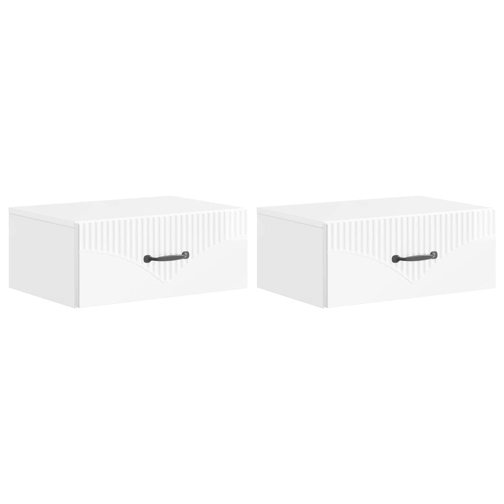 Mesita de Noche de Pared 2 pcs Brillante 49 x 34,5 x 20 cm