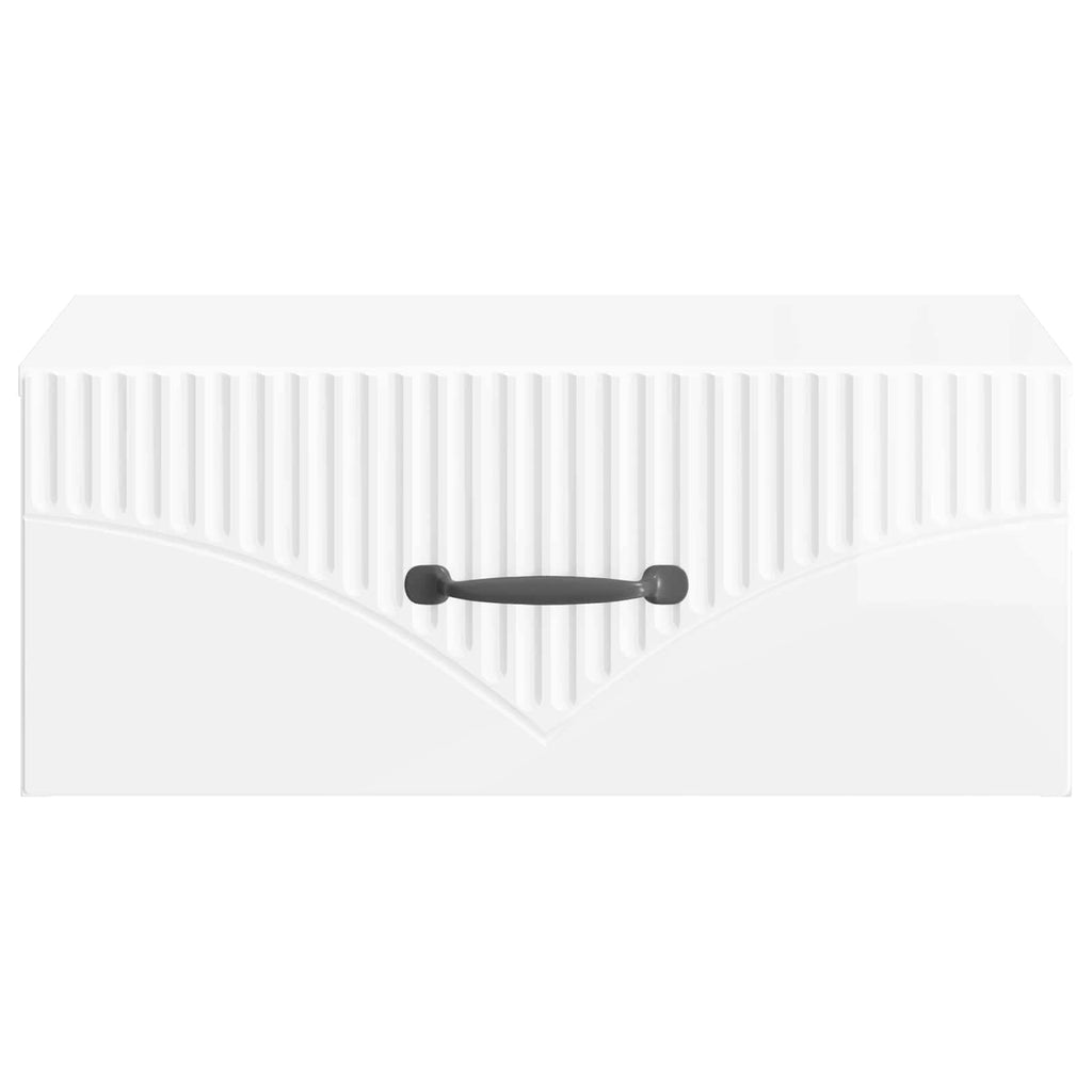 Mesita de Noche de Pared 2 pcs Brillante 49 x 34,5 x 20 cm