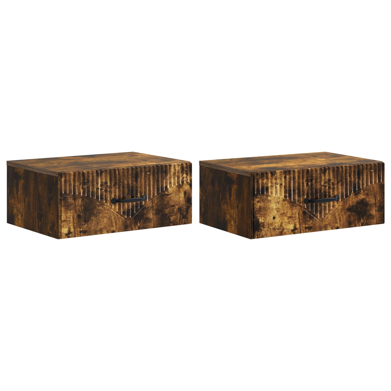 2 pcs Wall-Mounted Nightstands High Gloss 49 x 34.5 x 20 cm