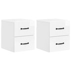 Mesita de Noche de Pared 2 pcs Brillante 34,5 x 33 x 40 cm