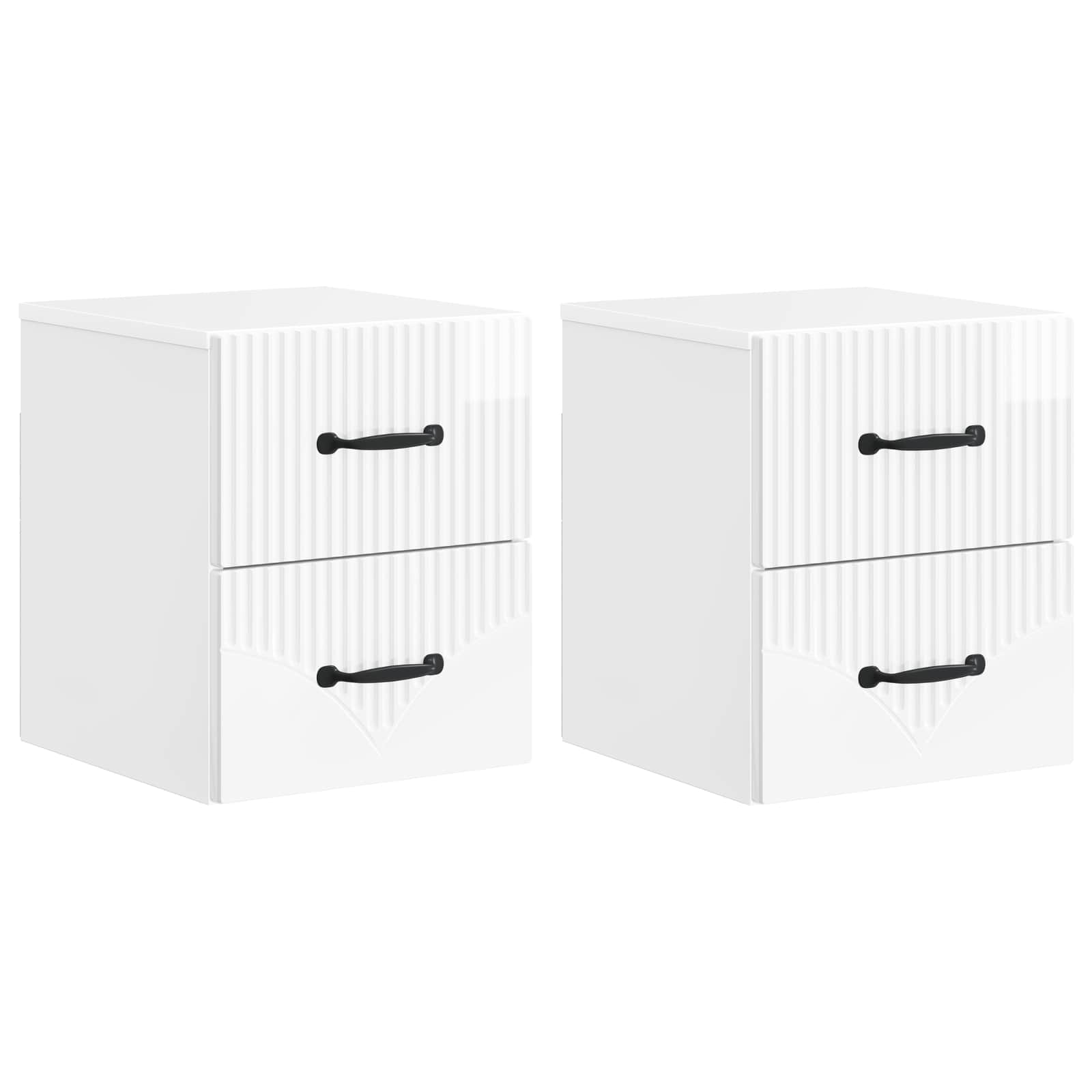 Mesita de Noche de Pared 2 pcs Brillante 34,5 x 33 x 40 cm