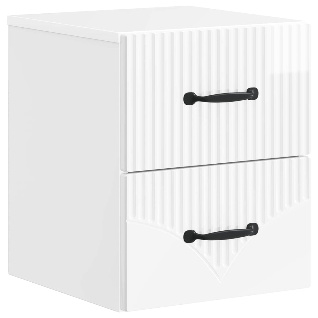 Mesita de Noche de Pared 2 pcs Brillante 34,5 x 33 x 40 cm