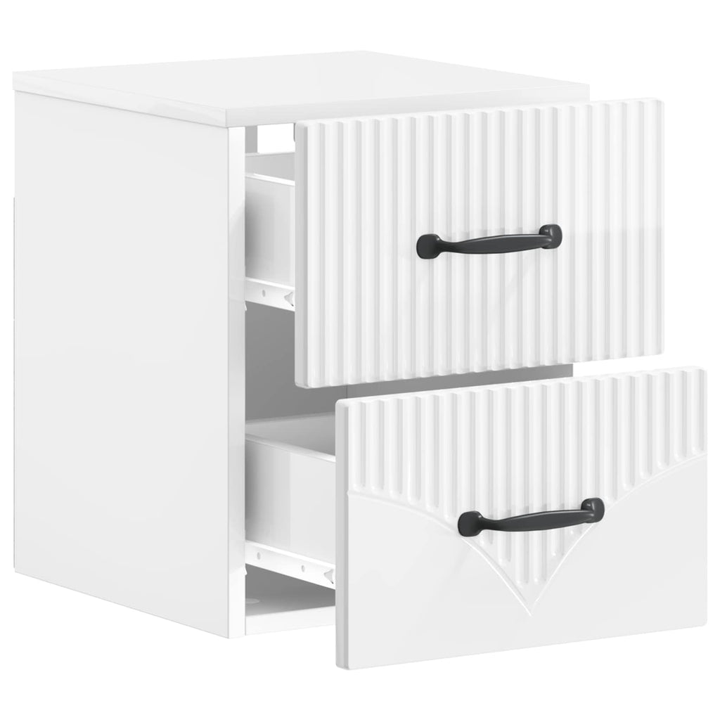 Mesita de Noche de Pared 2 pcs Brillante 34,5 x 33 x 40 cm