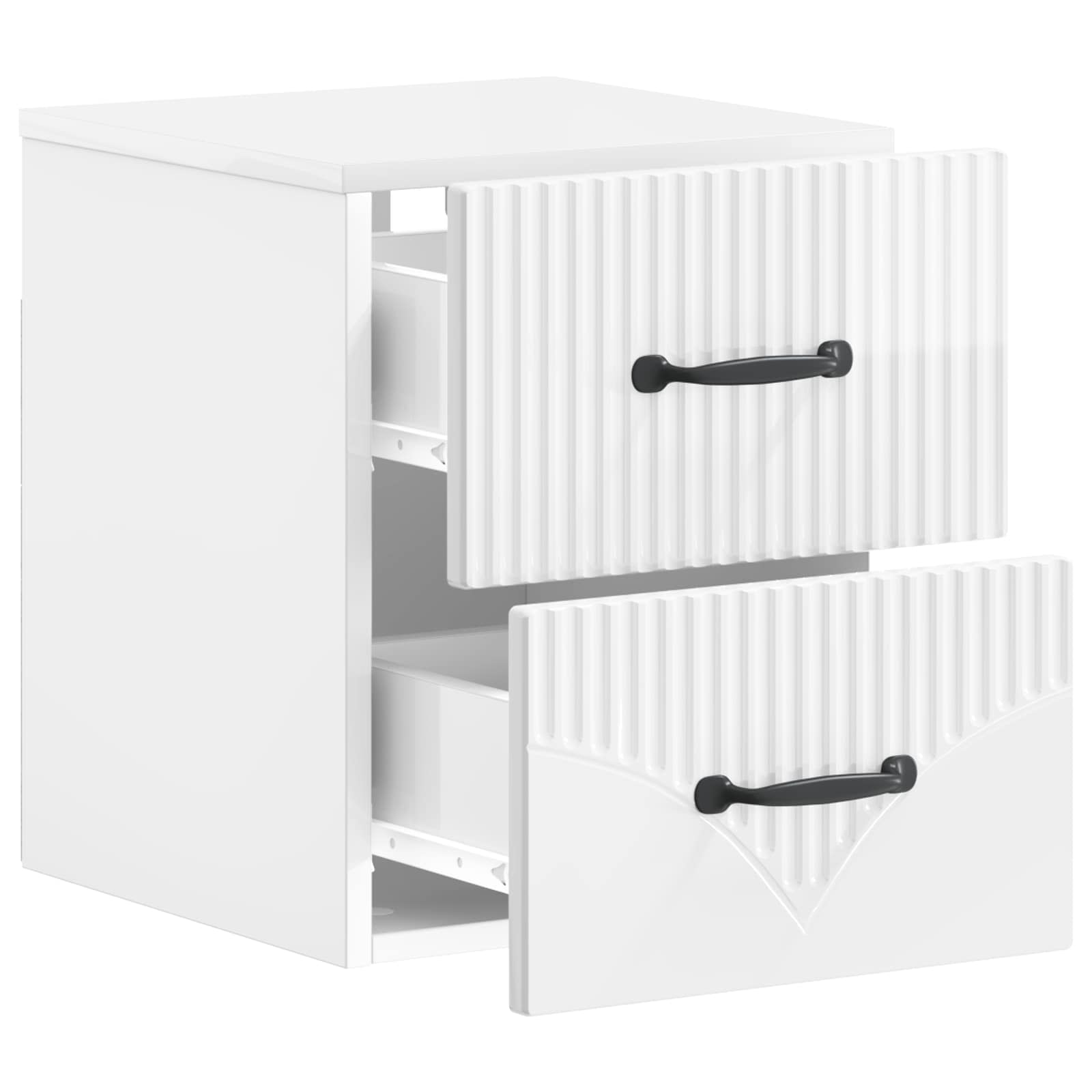 Mesita de Noche de Pared 2 pcs Brillante 34,5 x 33 x 40 cm
