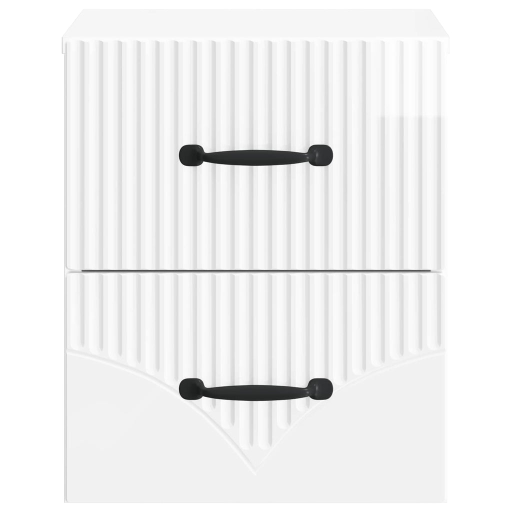 Mesita de Noche de Pared 2 pcs Brillante 34,5 x 33 x 40 cm