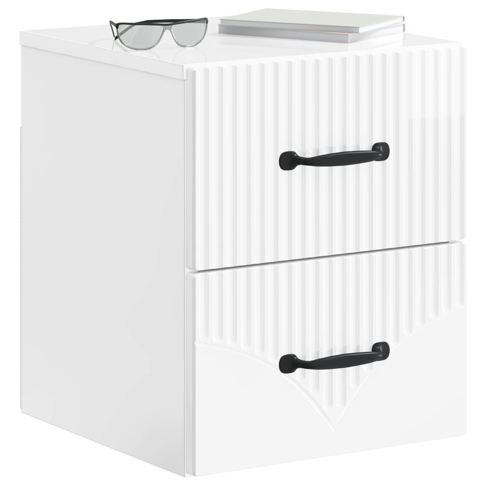 Mesita de Noche de Pared 2 pcs Brillante 34,5 x 33 x 40 cm