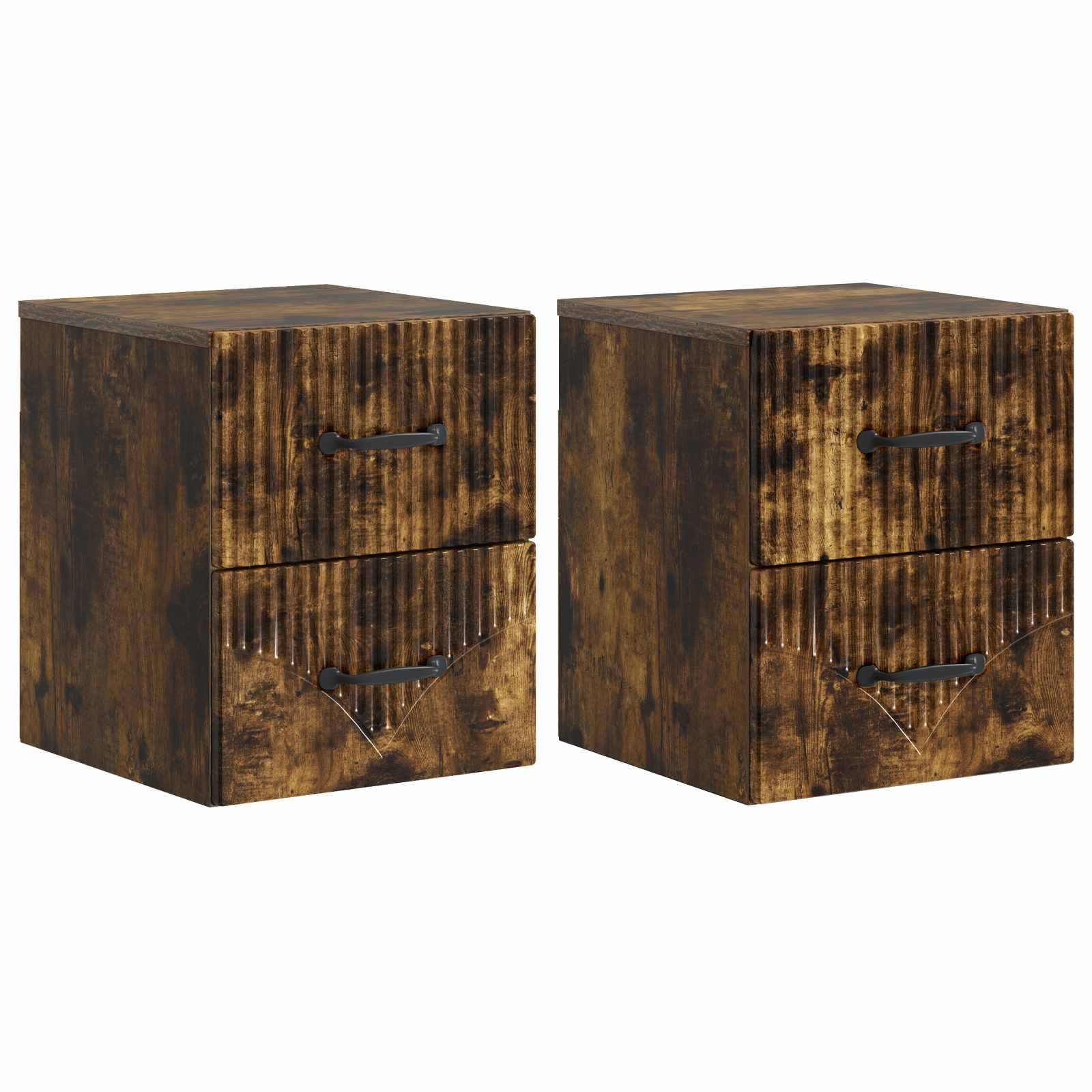 Mesas de Cabeceira de Parede 2 pcs Brilhante 34,5 x 33 x 40 cm