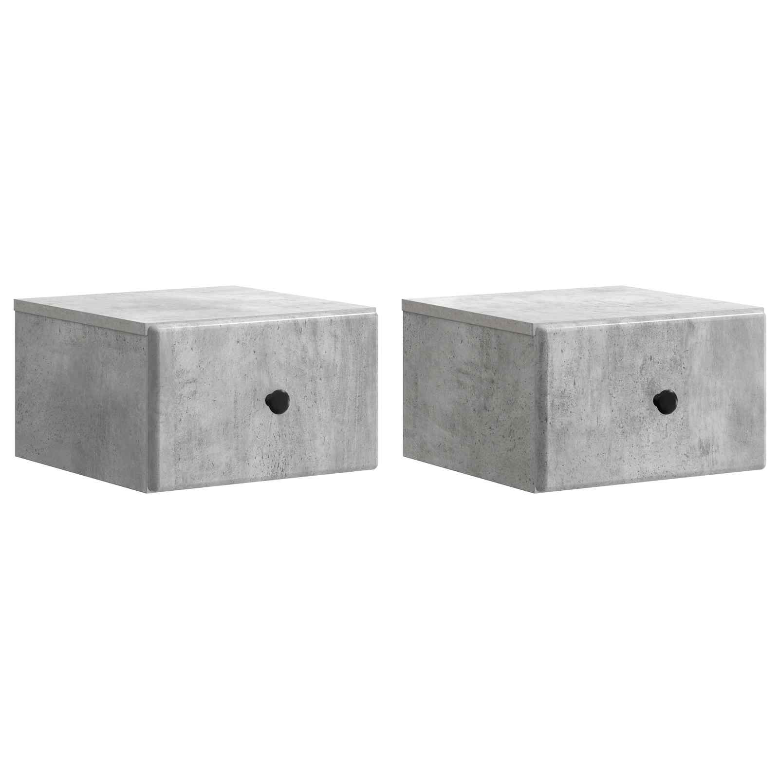 2 pcs Wall-Mounted Nightstand High Gloss 34.5 x 33 x 20 cm