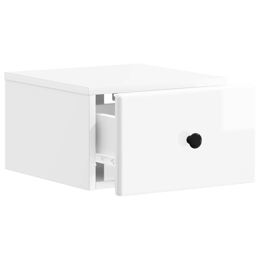 Mesita de Noche de Pared 2 pcs Brillante 34,5 x 33 x 20 cm