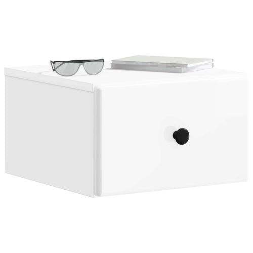2 pcs Wall-Mounted Nightstand High Gloss 34.5 x 33 x 20 cm