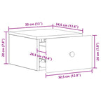 Mesita de Noche de Pared 2 pcs Brillante 34,5 x 33 x 20 cm