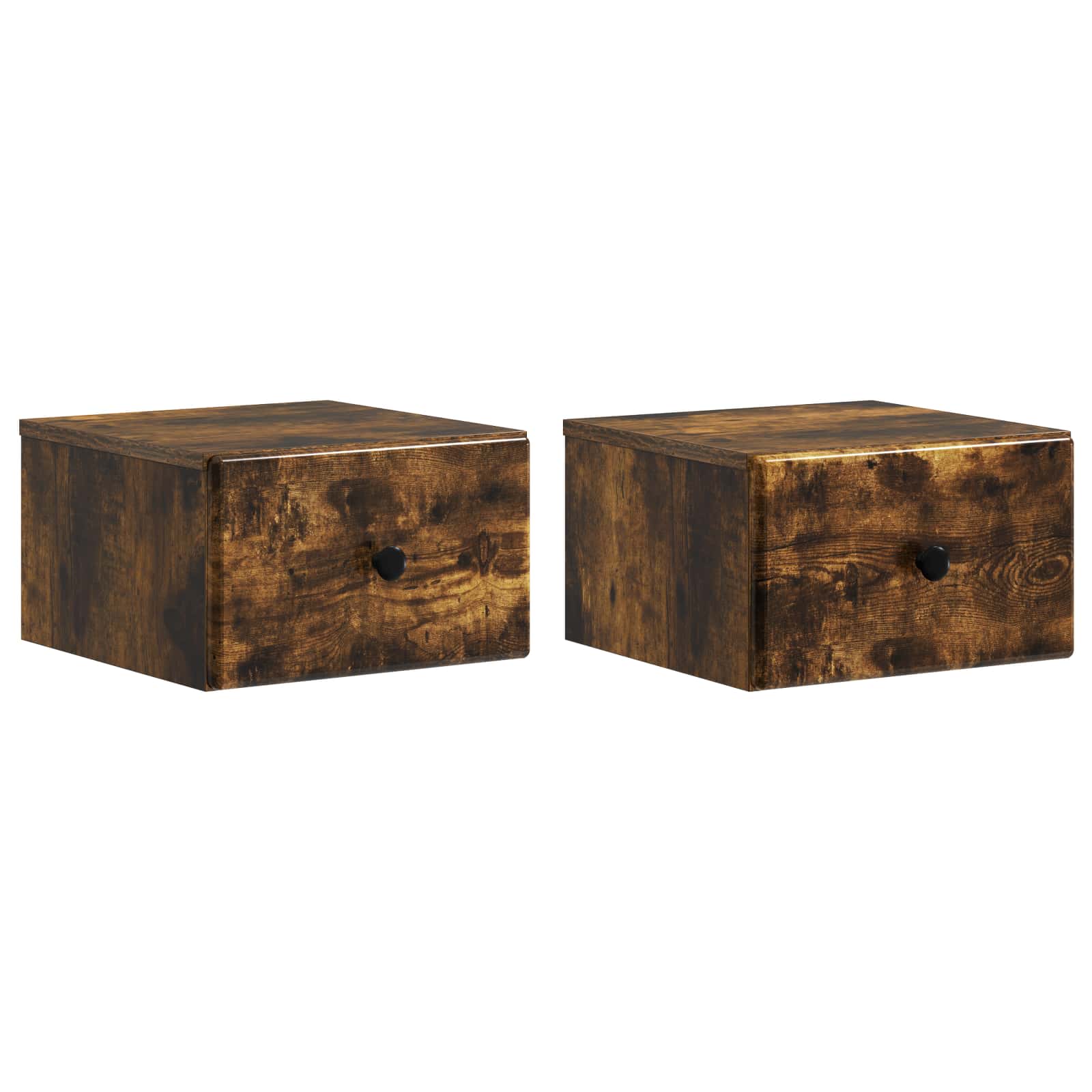 2 pcs Wall-Mounted Nightstand High Gloss 34.5 x 33 x 20 cm