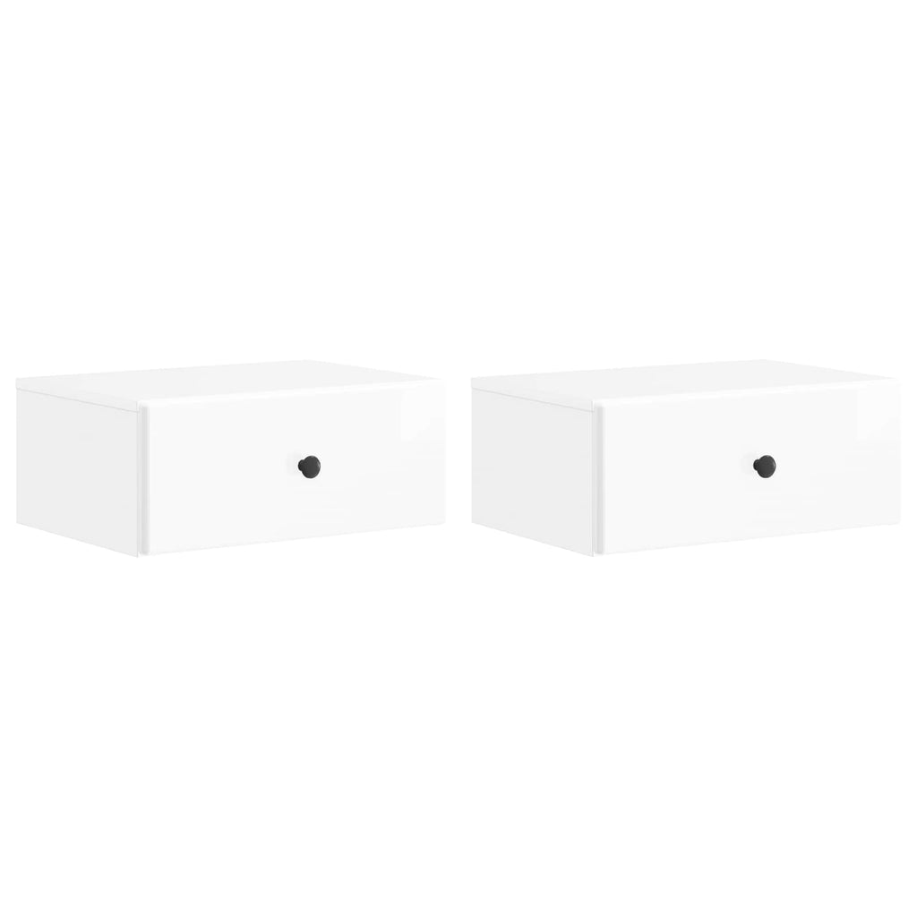 Mesita de Noche de Pared 2 pcs Brillante 49 x 34,5 x 20 cm